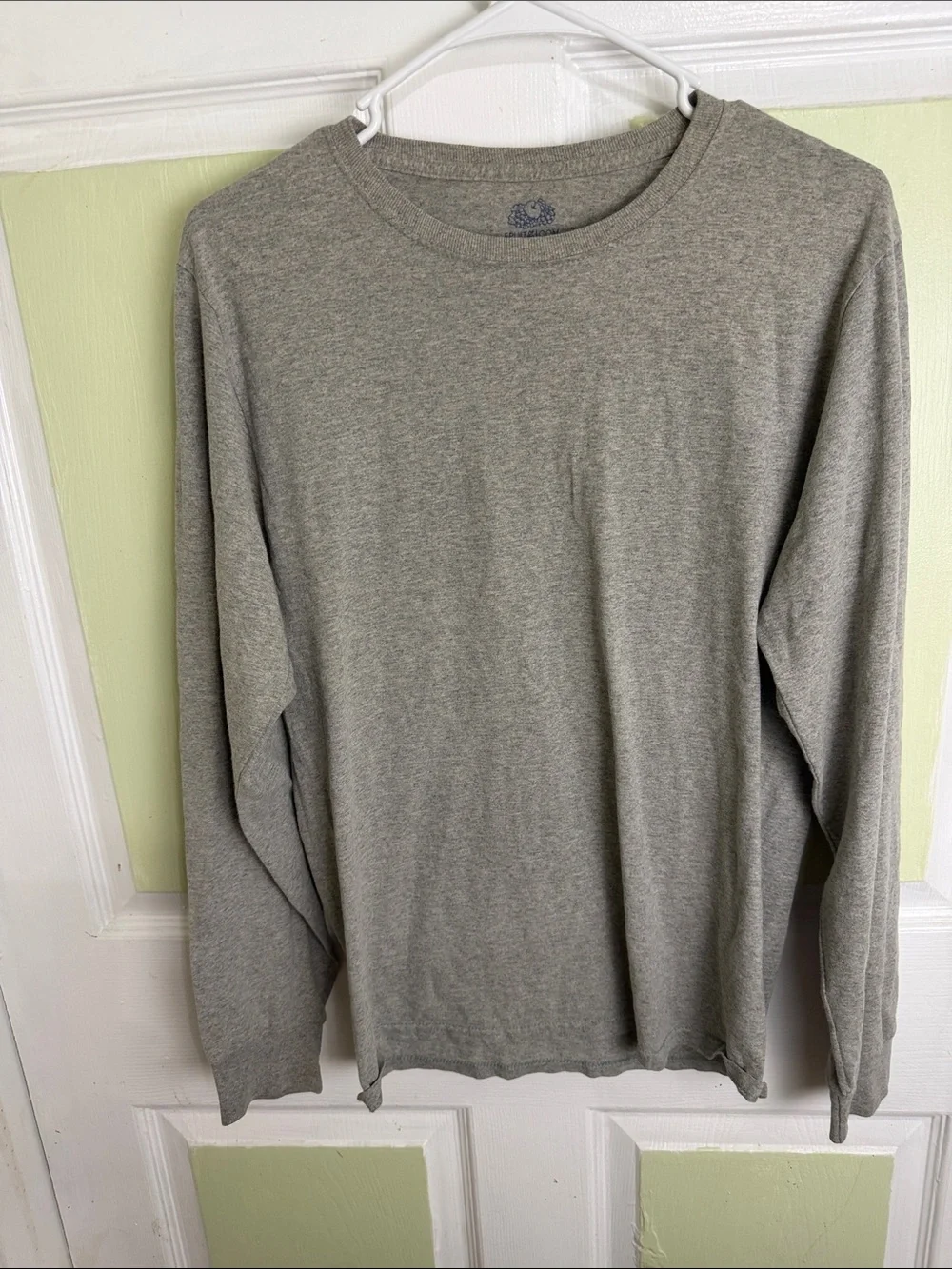 Fruit of the Loom Men's Long Sleeve Crewneck Shirt - Heather Gray